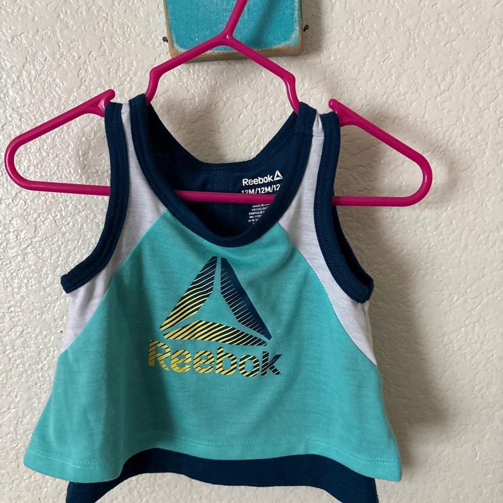 Reebok Navy and Teal Athletic Tank